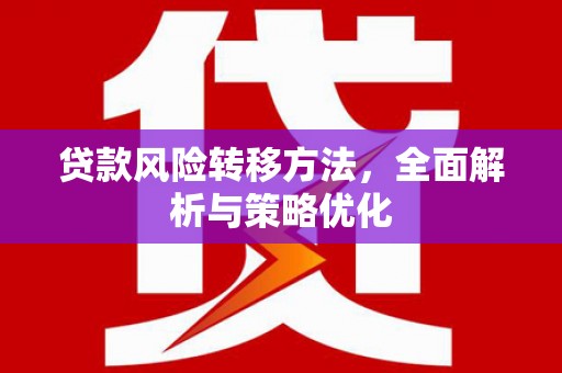 秀洲贷款风险转移方法，全面解析与策略优化