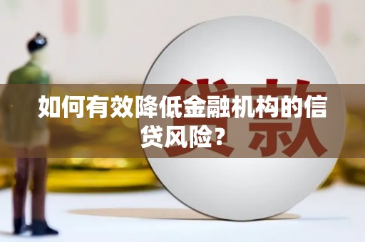秀洲如何有效降低金融机构的信贷风险？