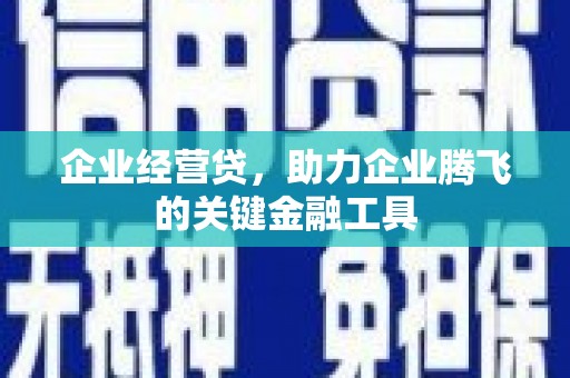 秀洲企业经营贷，助力企业腾飞的关键金融工具