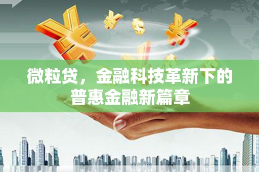 秀洲微粒贷，金融科技革新下的普惠金融新篇章