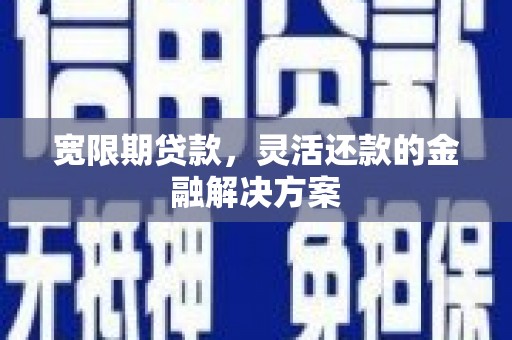 秀洲宽限期贷款，灵活还款的金融解决方案