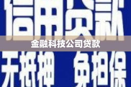 秀洲金融科技公司贷款
