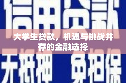 秀洲大学生贷款，机遇与挑战并存的金融选择