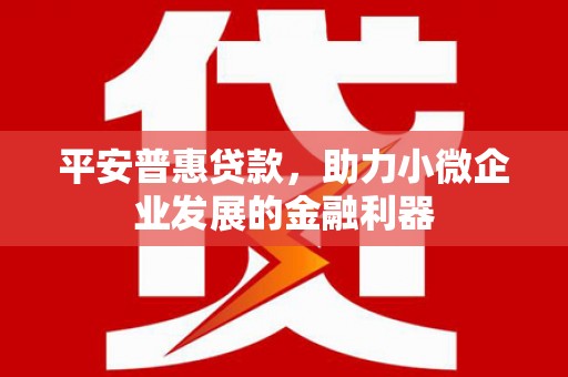 秀洲平安普惠贷款，助力小微企业发展的金融利器
