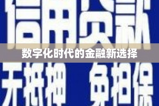 秀洲数字化时代的金融新选择